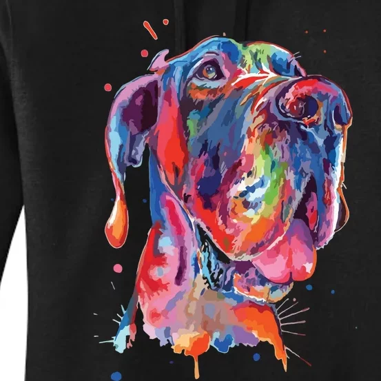 Great Dane Splash Art Dane Women's Pullover Hoodie