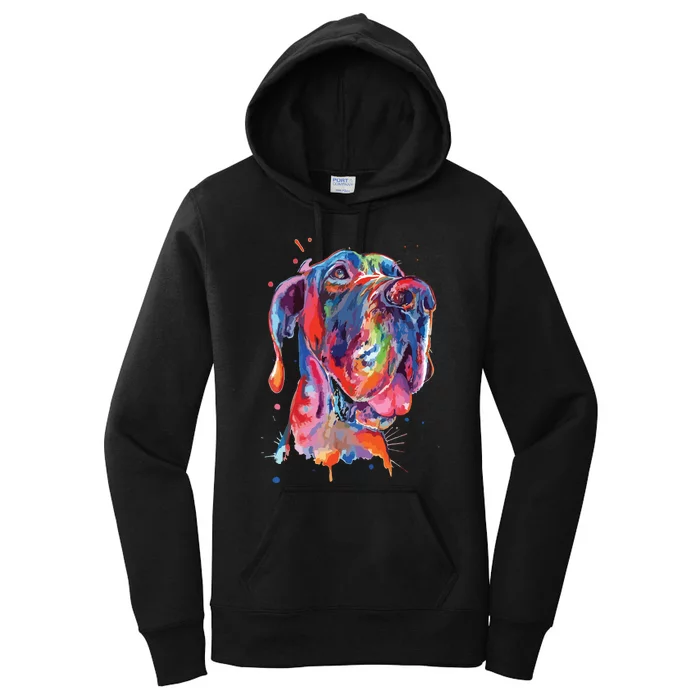 Great Dane Splash Art Dane Women's Pullover Hoodie