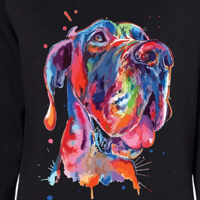 Great Dane Splash Art Dane Womens California Wash Sweatshirt