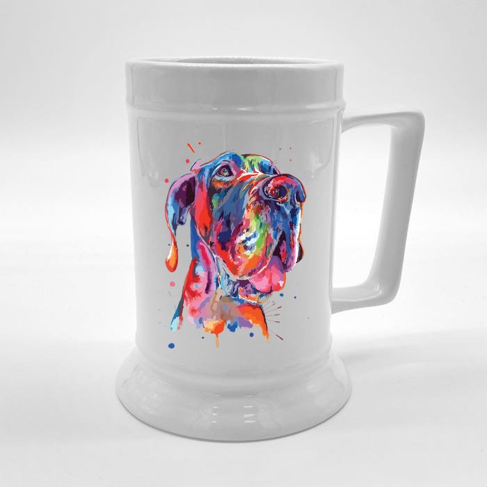 Great Dane Splash Art Dane Front & Back Beer Stein