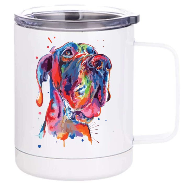 Great Dane Splash Art Dane Front & Back 12oz Stainless Steel Tumbler Cup