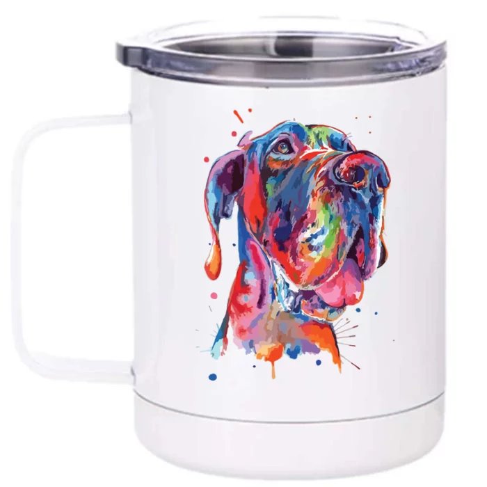 Great Dane Splash Art Dane Front & Back 12oz Stainless Steel Tumbler Cup