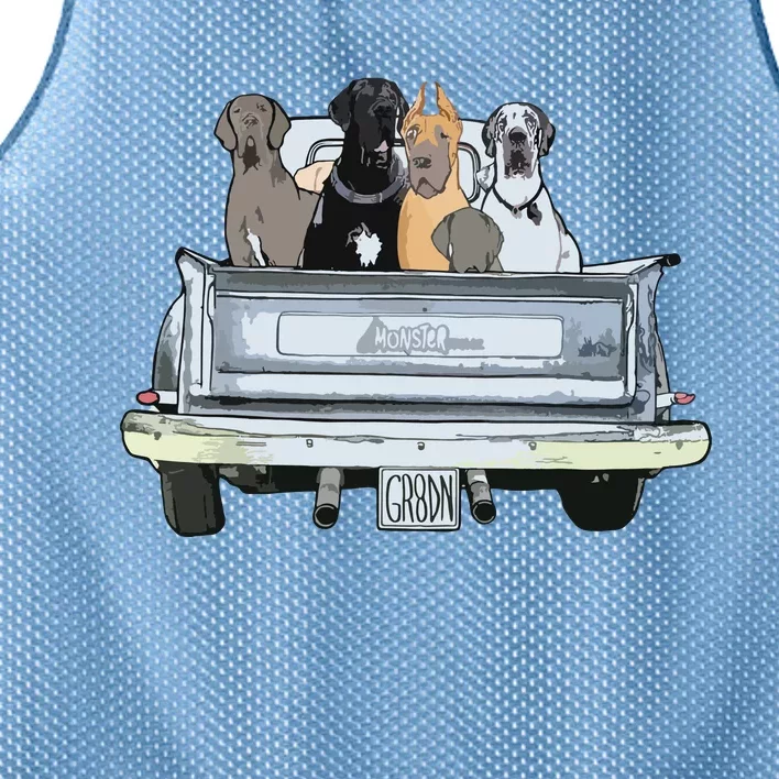 Great Dane Squad Pickup Truck Top For Men Large Dog Dad Mesh Reversible Basketball Jersey Tank