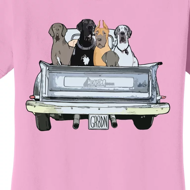 Great Dane Squad Pickup Truck Top For Men Large Dog Dad Women's T-Shirt