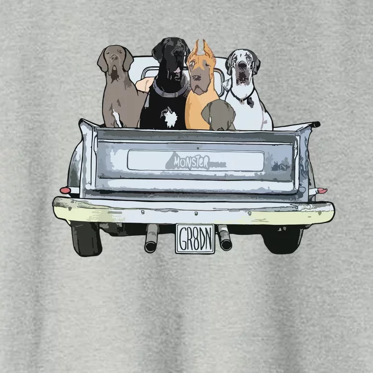 Great Dane Squad Pickup Truck Top For Men Large Dog Dad Women's Crop Top Tee