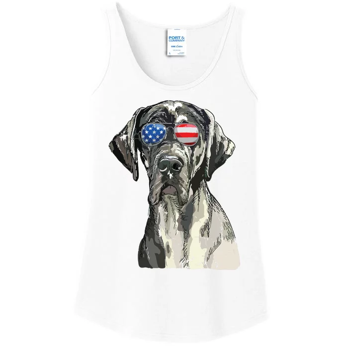 Great Dane Sunglasses American USA Flag 4th Of July Fourth Ladies Essential Tank