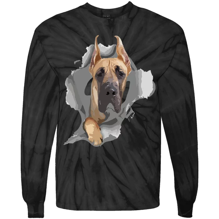 Great Dane Shirts Great Dane Lover Shirts Great Dane Tie-Dye Long Sleeve Shirt