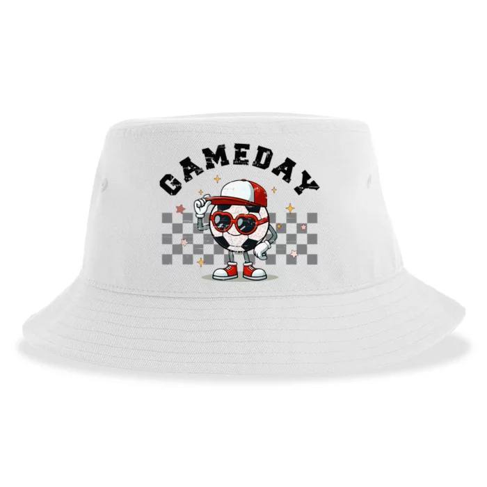 Game Day Soccer Funny Game Day Soccer Sport Lover Sustainable Bucket Hat