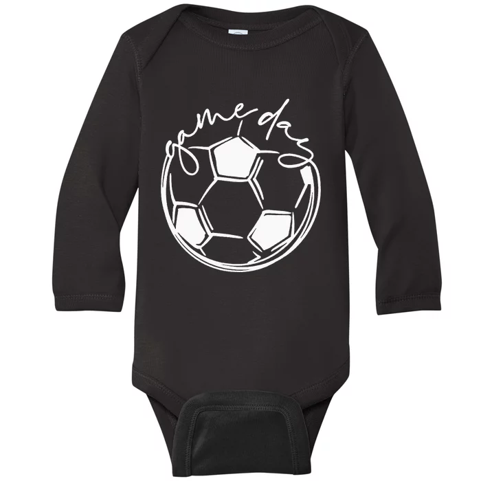 Game Day  Sports Parent  Soccer Mom Baby Long Sleeve Bodysuit