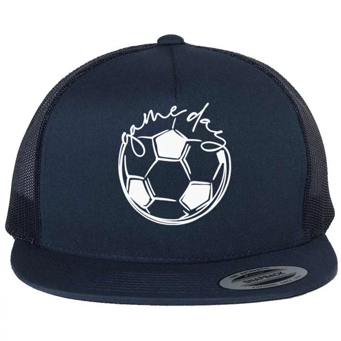 Game Day, Sports Parent, Soccer Mom Flat Bill Trucker Hat