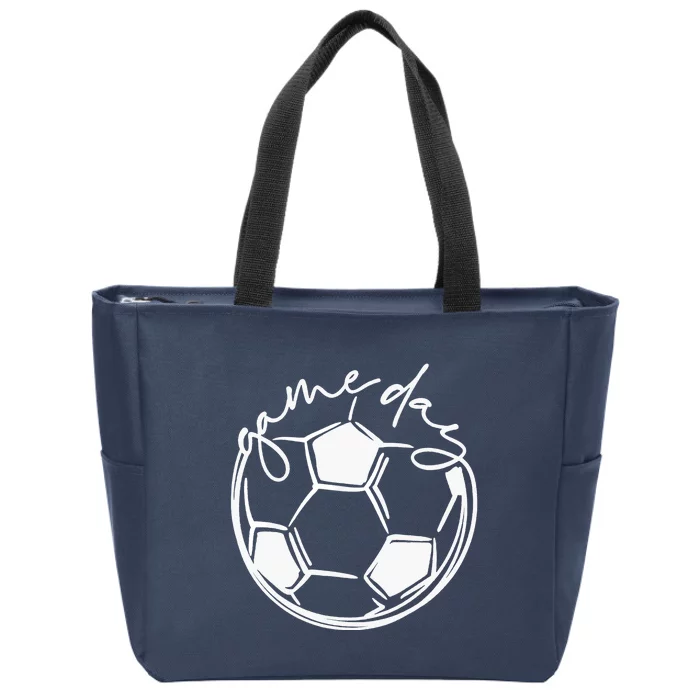 Game Day, Sports Parent, Soccer Mom Zip Tote Bag