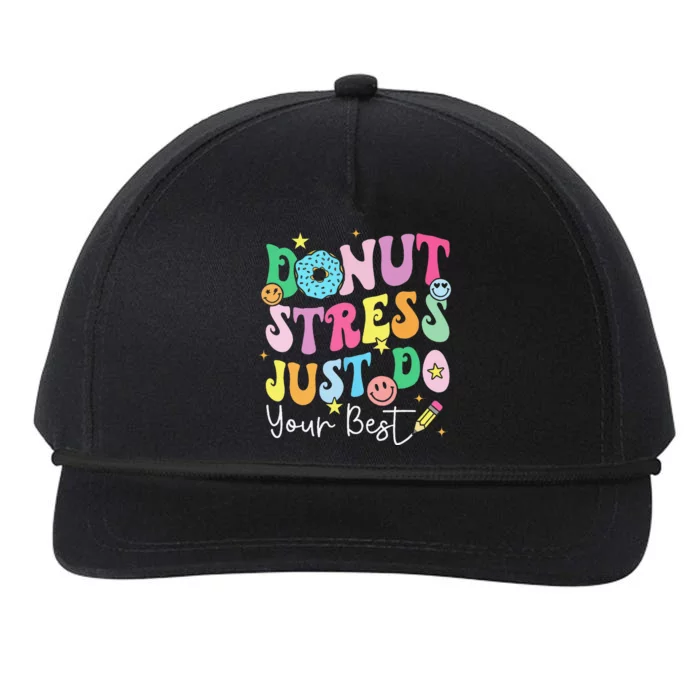 Groovy Donut Stress Just Do Your Best Test Day Teachers Snapback Five-Panel Rope Hat