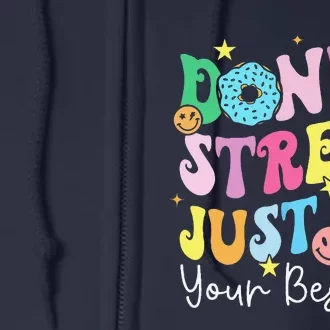 Groovy Donut Stress Just Do Your Best Test Day Teachers Full Zip Hoodie