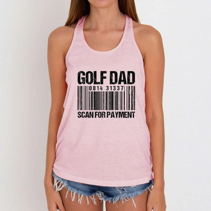 Golf Dad Scan For Payment Father's Day Gift For Dad Women's Knotted Racerback Tank