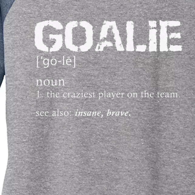 Goalie Definition Soccer Goalie Women's Tri-Blend 3/4-Sleeve Raglan Shirt