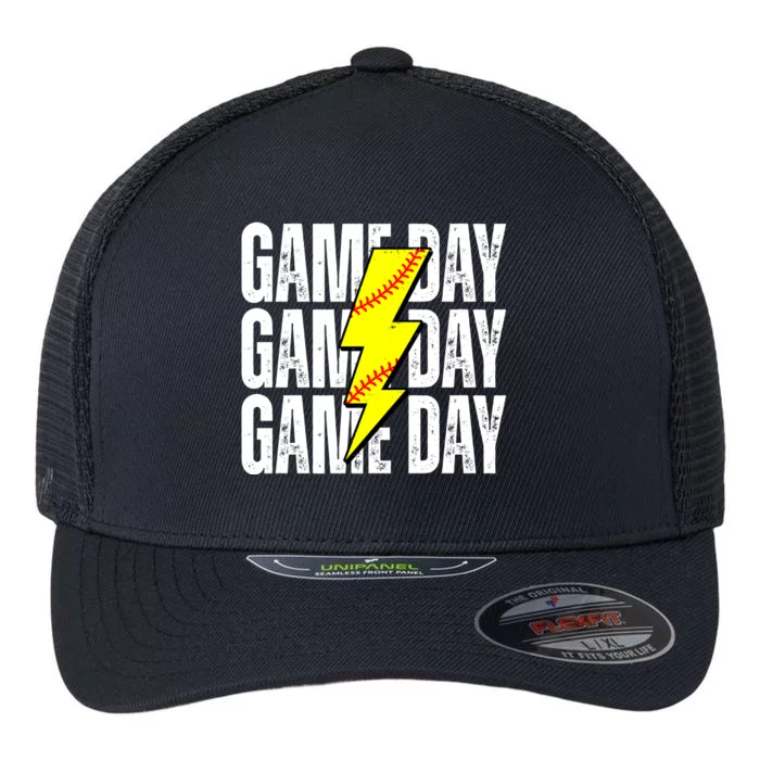 Game Day Softball Sport Vintage Flexfit Unipanel Trucker Cap