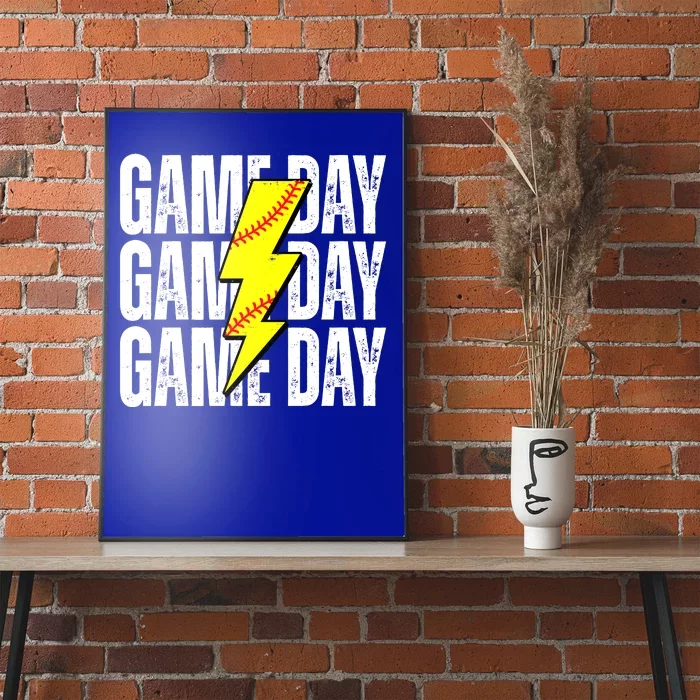 Game Day Softball Sport Vintage Poster