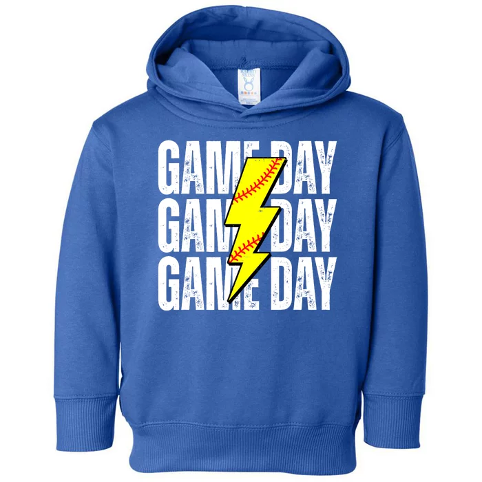 Game Day Softball Sport Vintage Toddler Hoodie