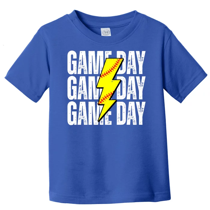 Game Day Softball Sport Vintage Toddler T-Shirt