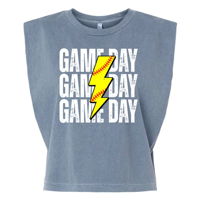 Game Day Softball Sport Vintage Garment-Dyed Women's Muscle Tee