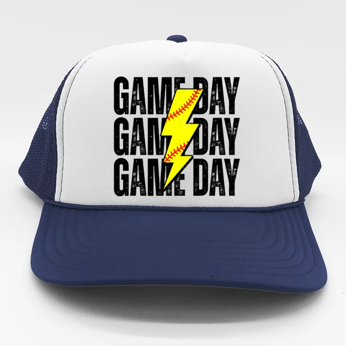 Game Day Softball Sport Vintage Trucker Hat