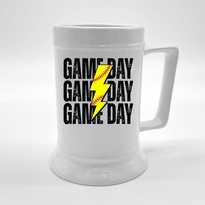 Game Day Softball Sport Vintage Front & Back Beer Stein