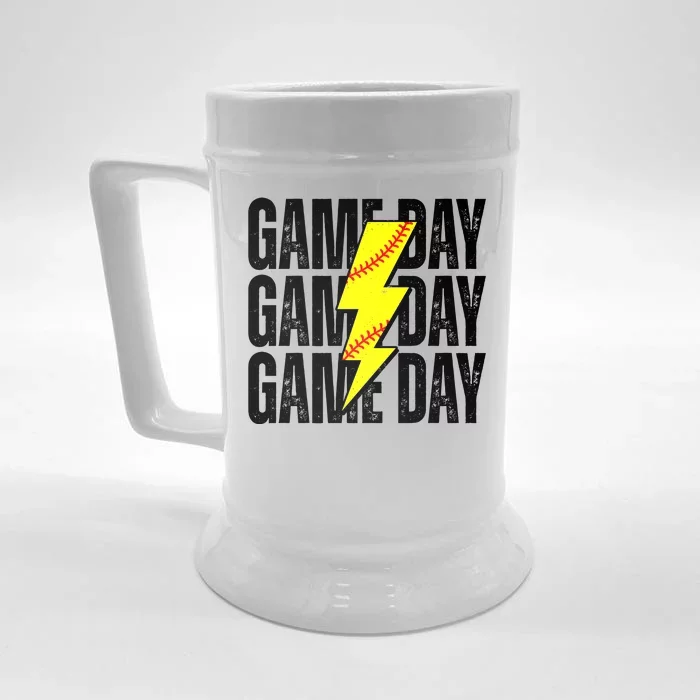 Game Day Softball Sport Vintage Front & Back Beer Stein