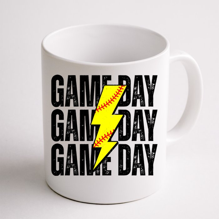 Game Day Softball Sport Vintage Front & Back Coffee Mug