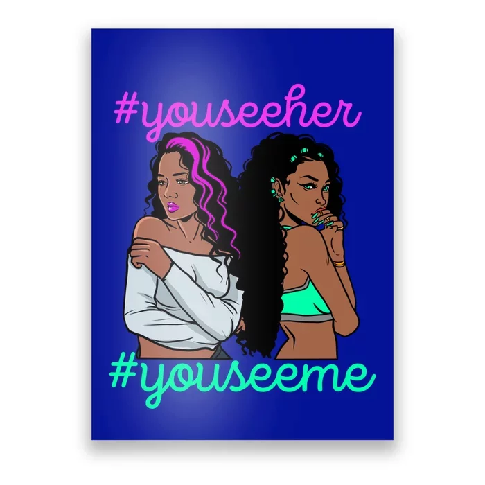 Galentines Day Single Best Melanin Queen Black Friends Funny Gift Poster