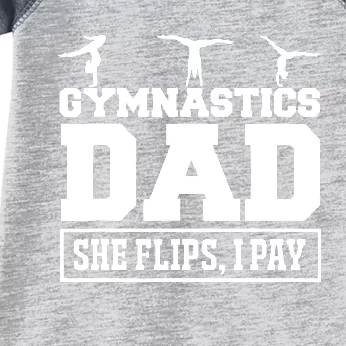 Gymnastics Dad She Flips I Pay Gymnastics Dad Gifts Infant Baby Jersey Bodysuit