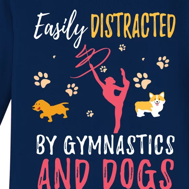 Gymnastics Dogs Shirts Funny Gymnast Dog Lover Gift Baby Long Sleeve Bodysuit