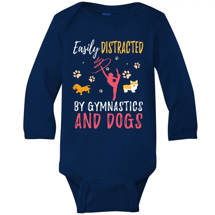 Gymnastics Dogs Shirts Funny Gymnast Dog Lover Gift Baby Long Sleeve Bodysuit