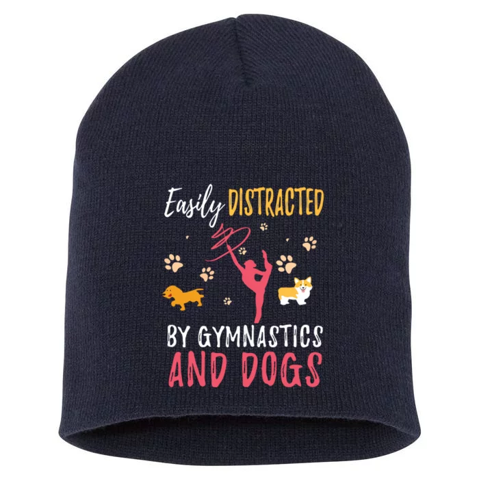 Gymnastics Dogs Shirts Funny Gymnast Dog Lover Gift Short Acrylic Beanie