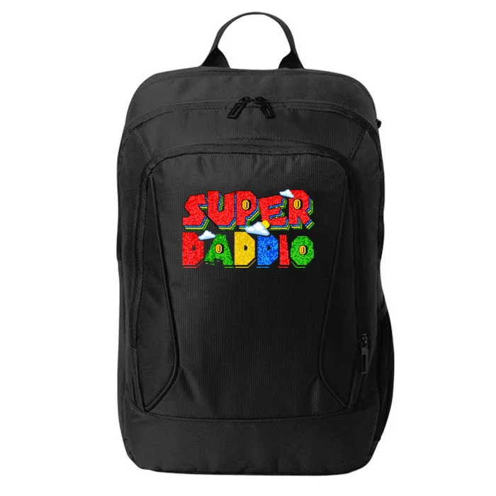 Gamer Dad Super Daddio Fathers Day Funny Gift City Backpack