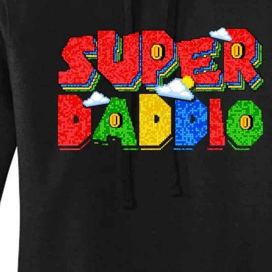 Gamer Dad Super Daddio Fathers Day Funny Gift Women's Pullover Hoodie