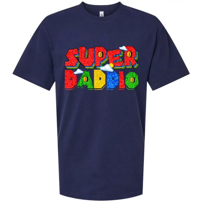 Gamer Dad Super Daddio Fathers Day Funny Gift Sueded Cloud Jersey T-Shirt