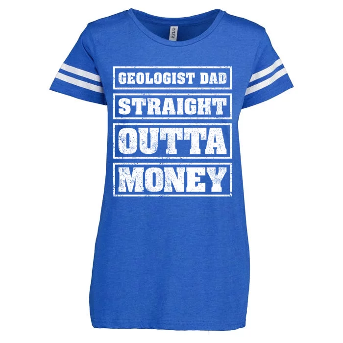 Geologist Dad Straight Outta Money Geologist Father's Day Gift Enza Ladies Jersey Football T-Shirt