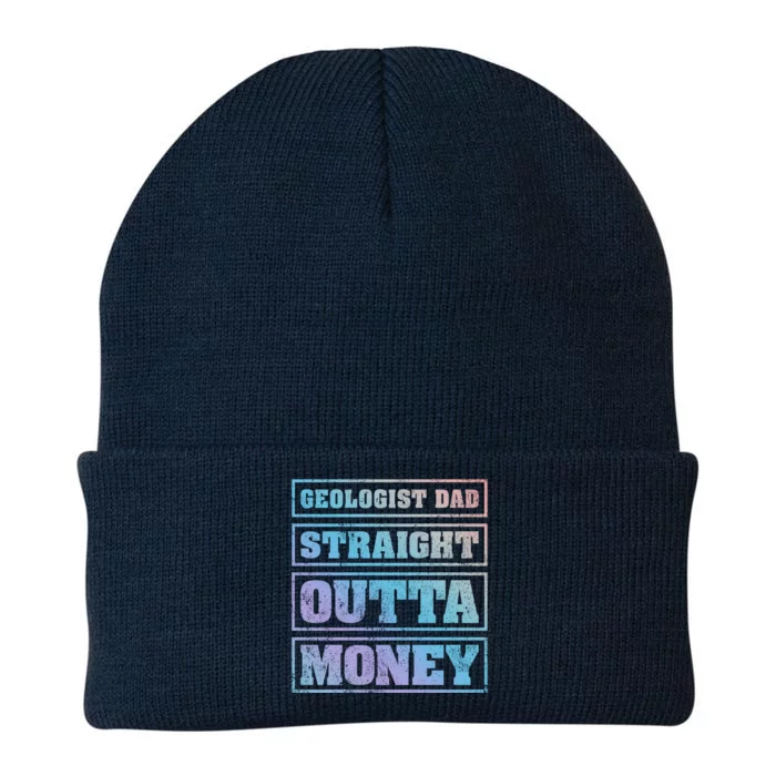 Geologist Dad Straight Outta Money Geologist Father's Day Meaningful Gift Knit Cap Winter Beanie