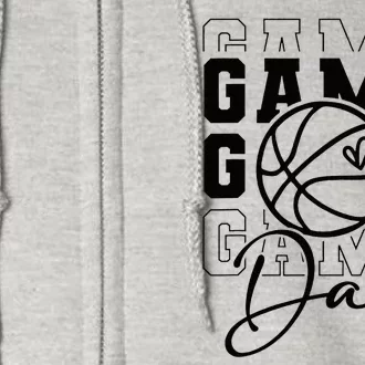 Game Day Sport Lover Mothers Day Basketball Mom Full Zip Hoodie