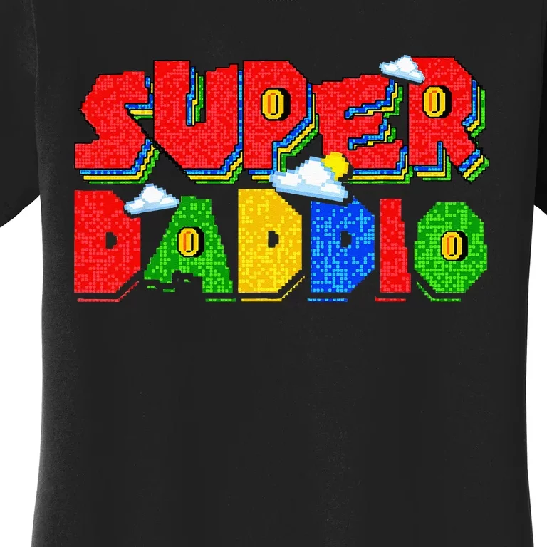 Gamer Dad Super Daddio Father's Day Funny Gift Women's T-Shirt