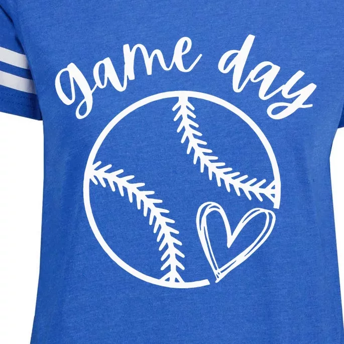 Game Day Softball Heart Love Baseball Enza Ladies Jersey Football T-Shirt