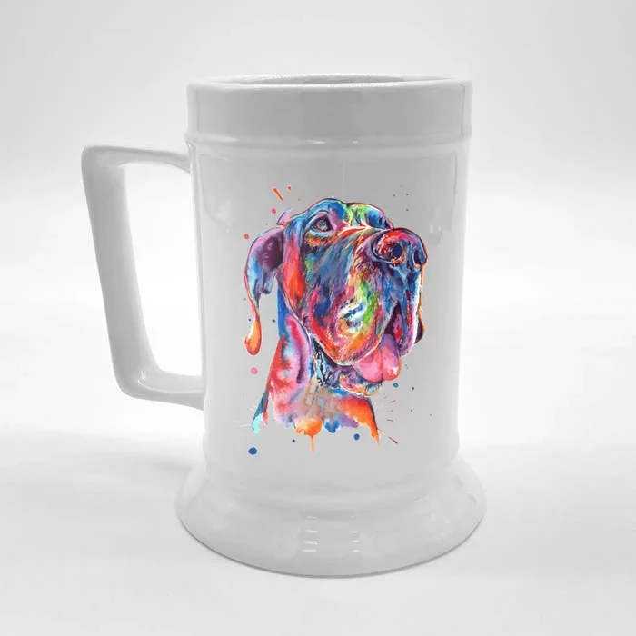 Great Dane Splash Art Dane Gift Front & Back Beer Stein