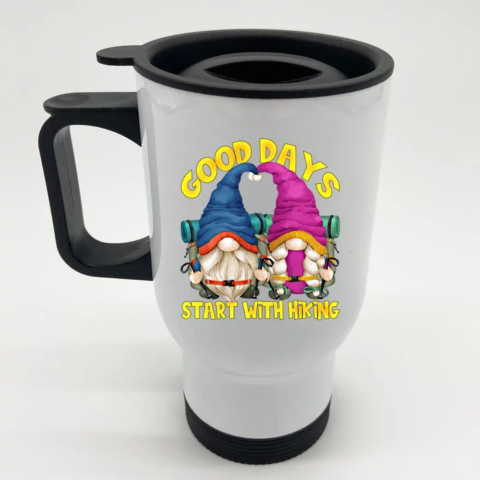 Good Days Start With Hiking Camping Couple For Hiker Mom Cute Gift Front & Back Stainless Steel Travel Mug