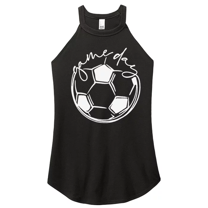 Game Day Soccer Leopard Print  Girls Soccer Women’s Perfect Tri Rocker Tank