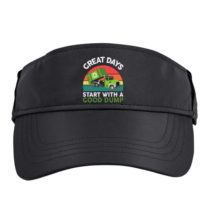 Great Days Start With A Good Dump Garbage Truck Adult Drive Performance Visor