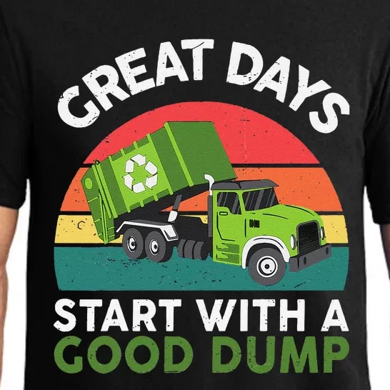 Great Days Start With A Good Dump Garbage Truck Pajama Set