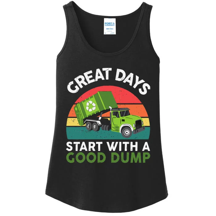 Great Days Start With A Good Dump Garbage Truck Ladies Essential Tank