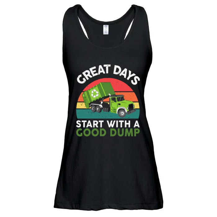 Great Days Start With A Good Dump Garbage Truck Ladies Essential Flowy Tank