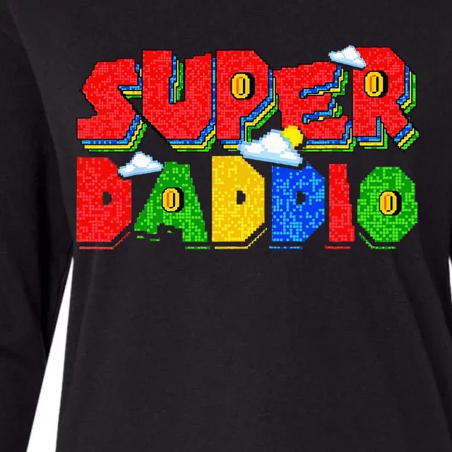 Gamer Dad Super Daddio Fathers Day Funny Gift From Womens Cotton Relaxed Long Sleeve T-Shirt