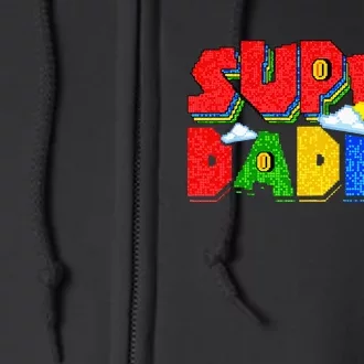 Gamer Dad Super Daddio Fathers Day Funny Gift From Full Zip Hoodie